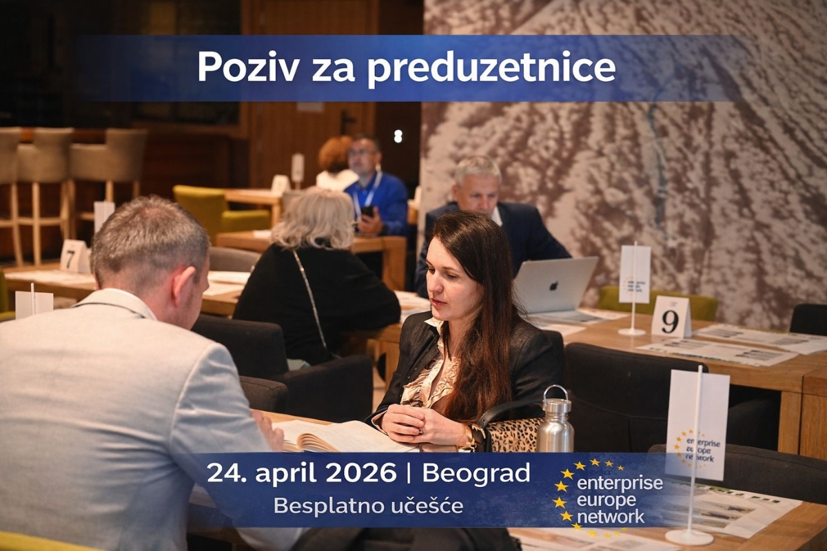 Ilustracija najave međunarodnog B2B događaja za preduzetnice u Beogradu 2026.